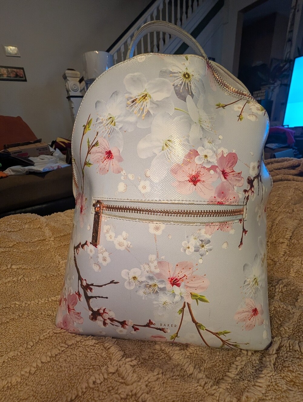 Ted Baker Darissa Oriental Bloom Leather BackpackLight Blue Floral